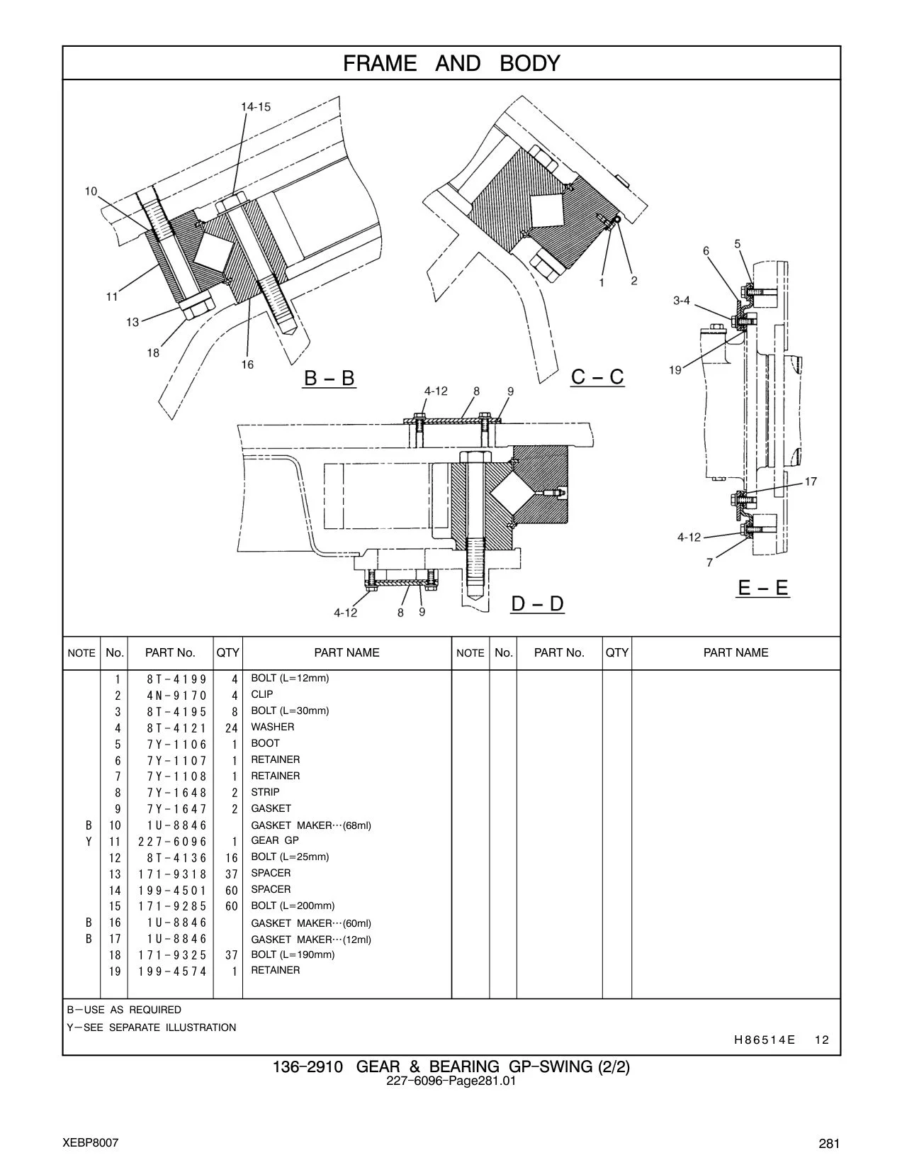7Y-1106 BOOT CAT parts manual diagram