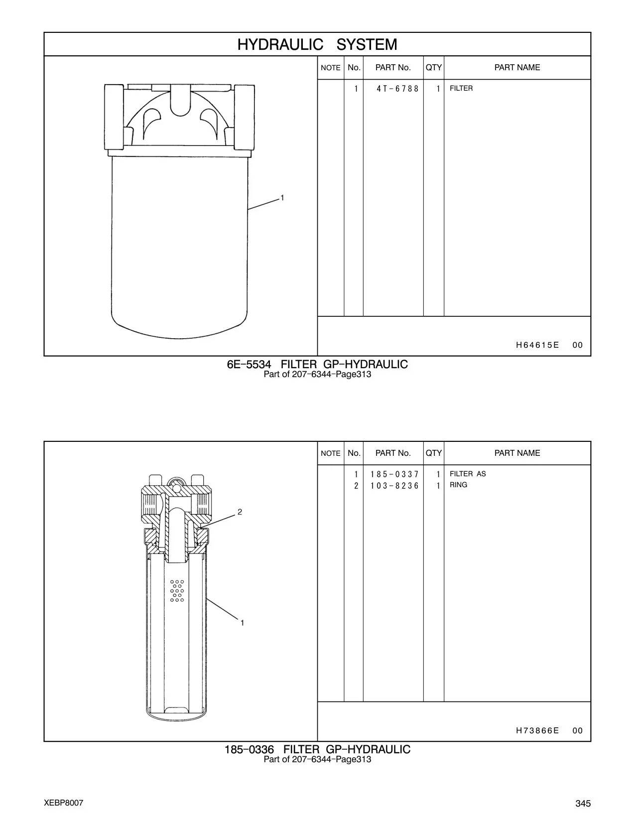 4T-6788 FILTER CAT parts manual diagram