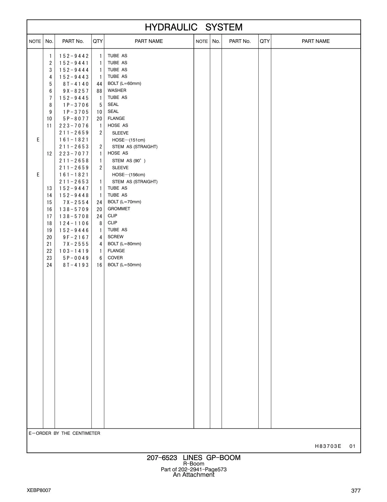152-9447 TUBE AS CAT parts manual diagram