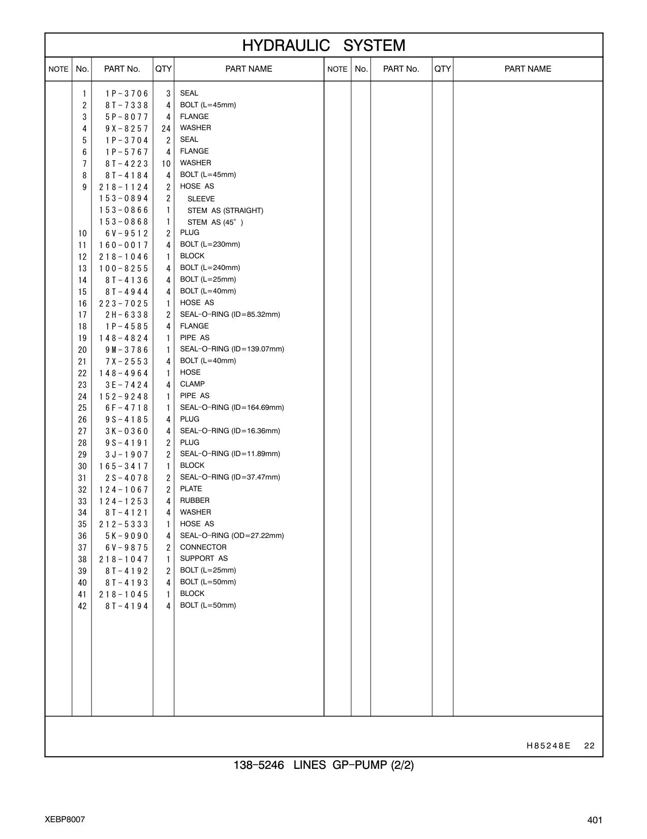 218-1045 BLOCK CAT parts manual diagram