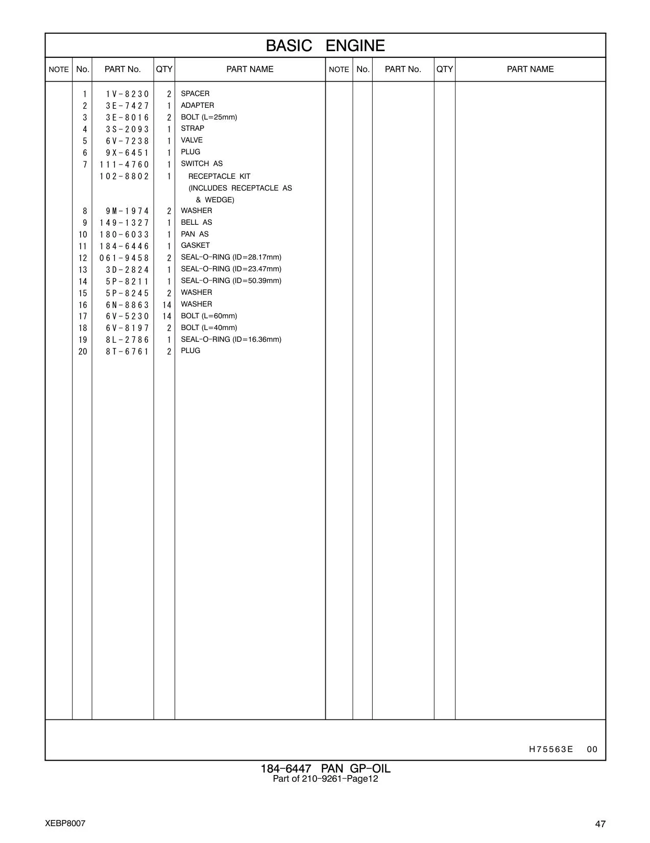 111-4760 SWITCH AS CAT parts manual diagram