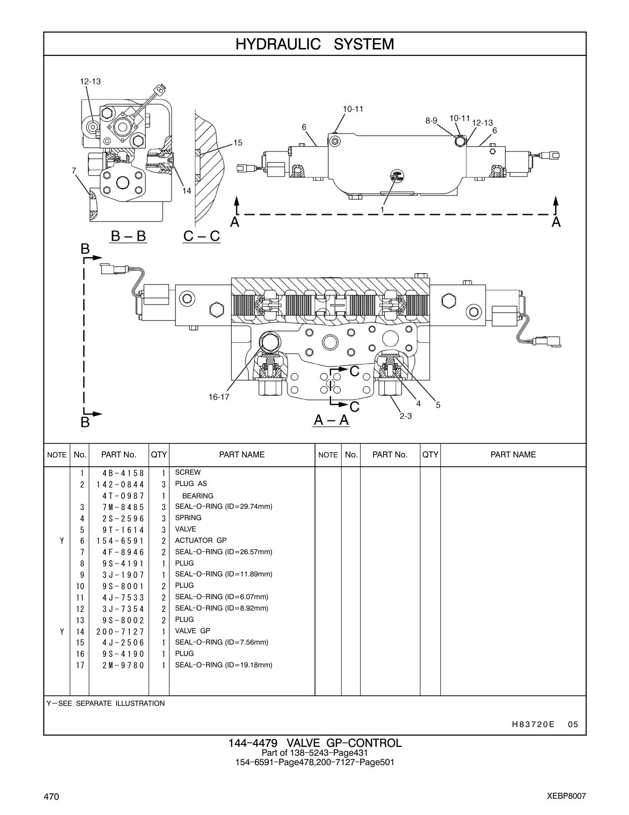 200-7127 VALVE GP CAT parts manual diagram