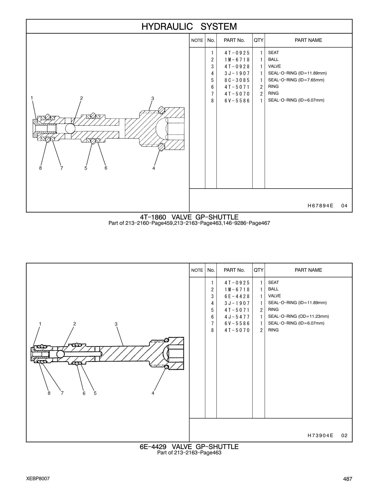 4T-0928 VALVE CAT parts manual diagram