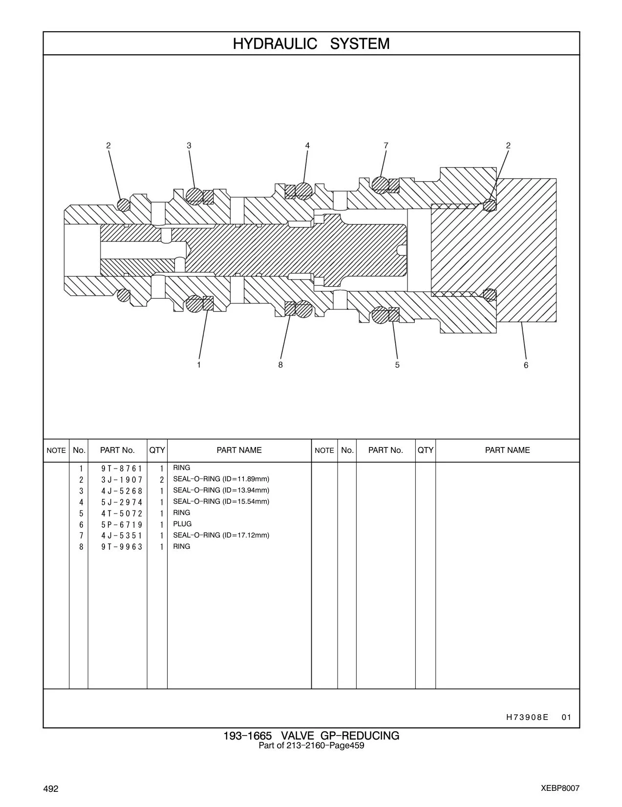 9T-8761 RING CAT parts manual diagram