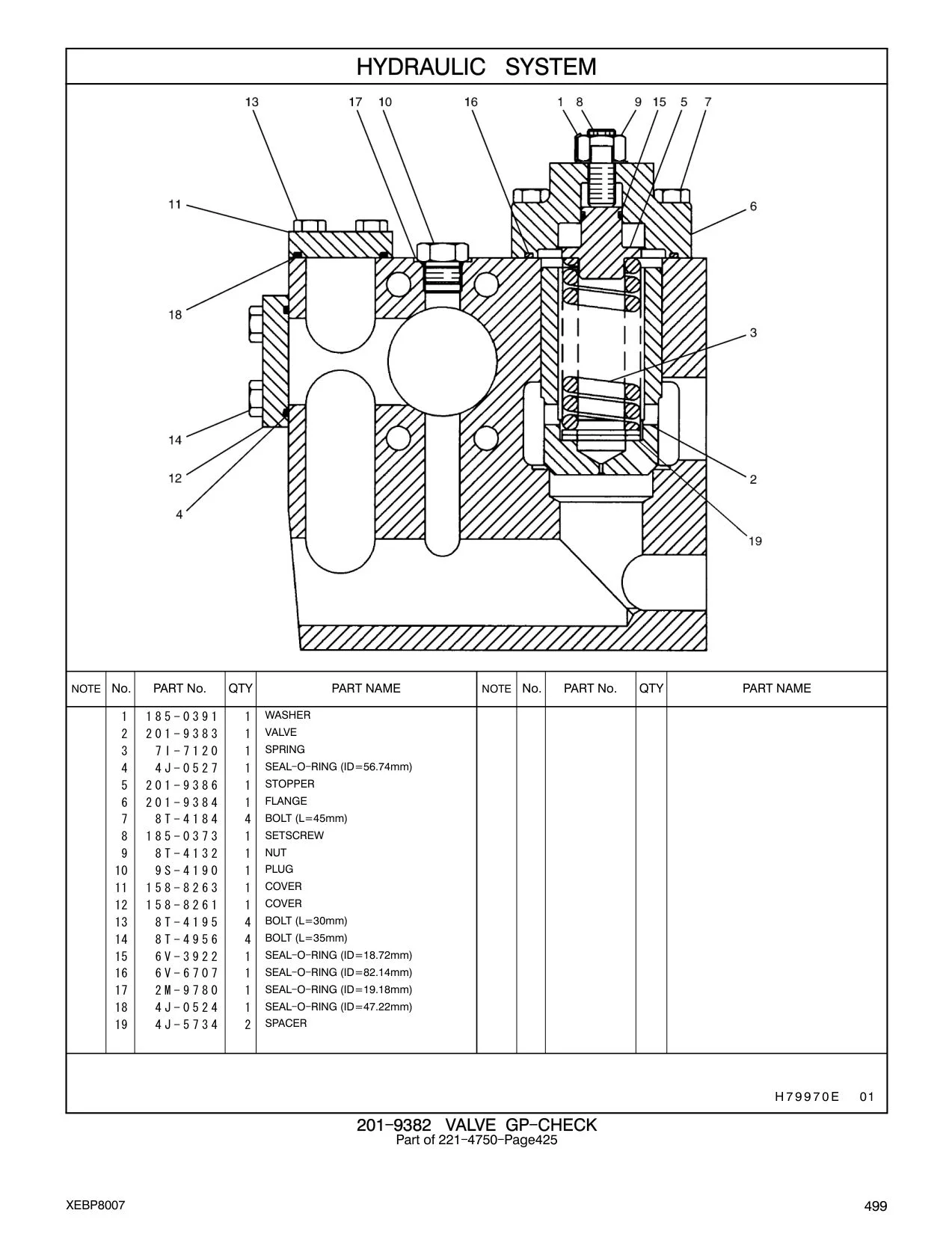 201-9383 VALVE CAT parts manual diagram