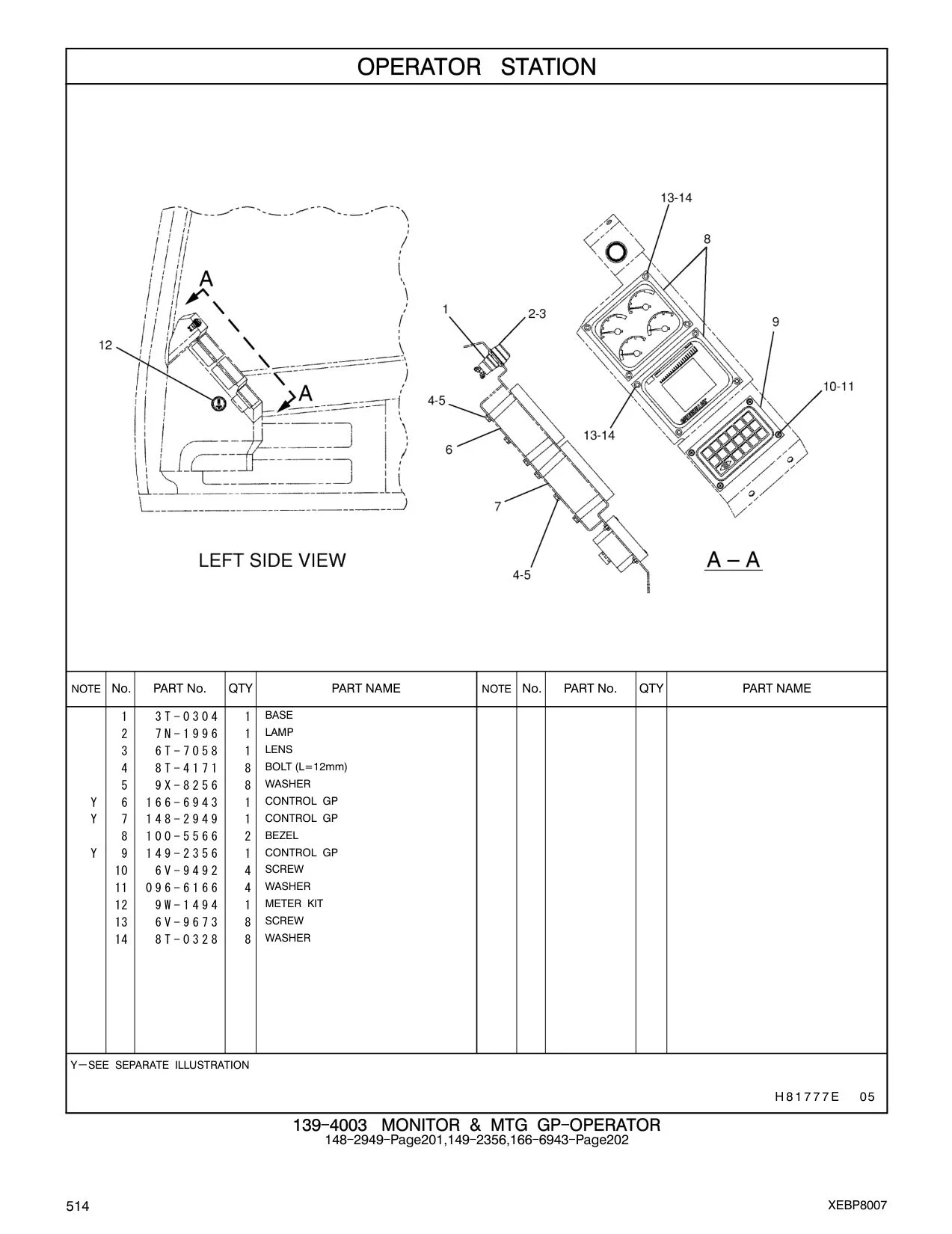 149-2356 CONTROL GP CAT parts manual diagram
