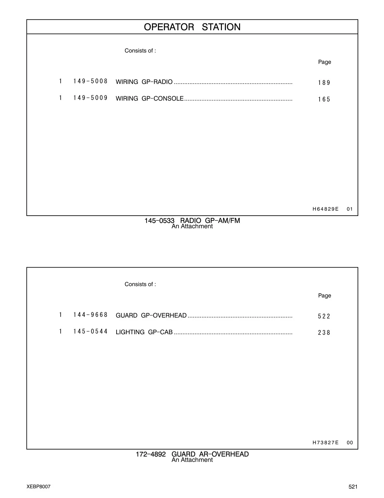 149-5008 WIRING GP-RADIO CAT parts manual diagram