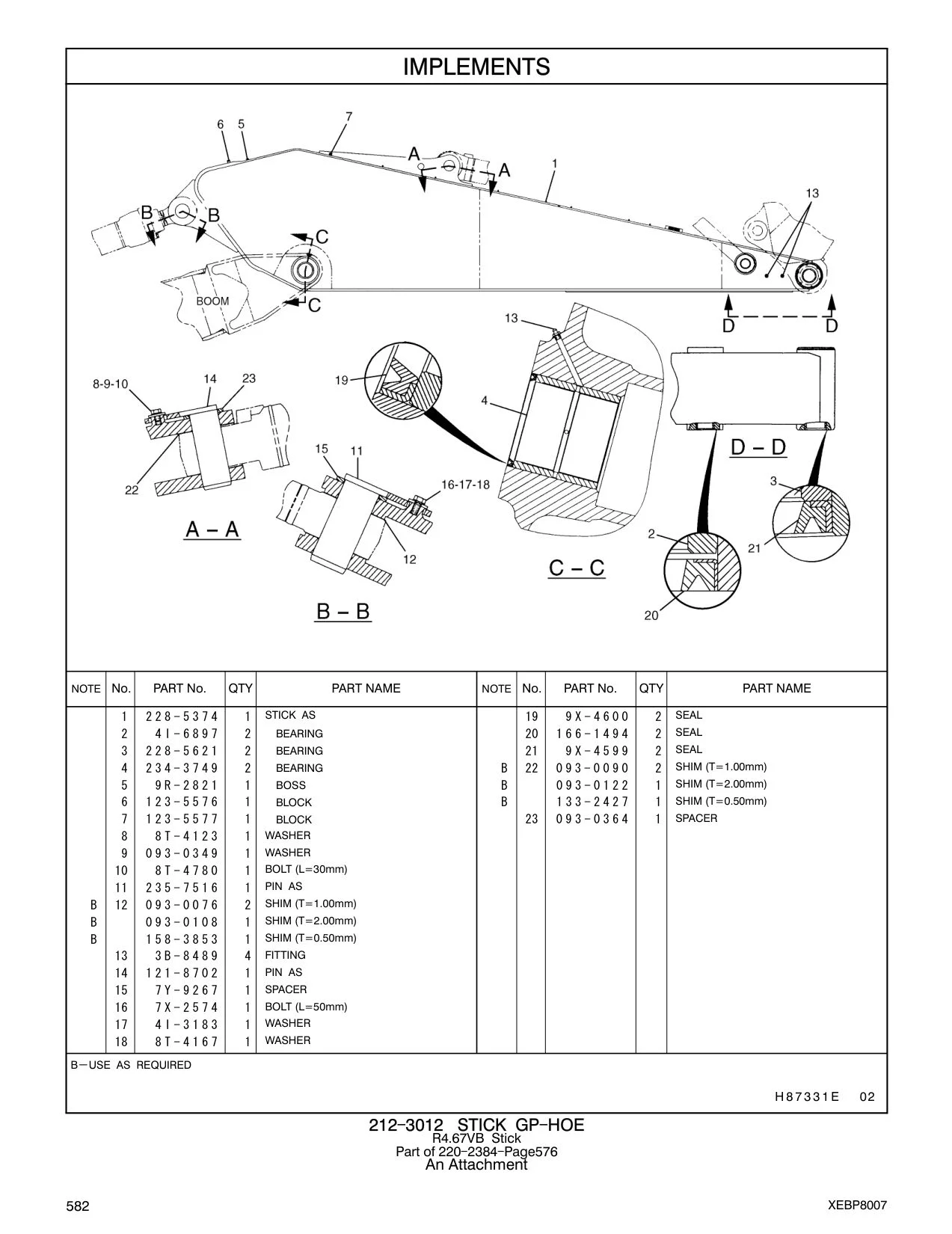121-8702 PIN AS CAT parts manual diagram