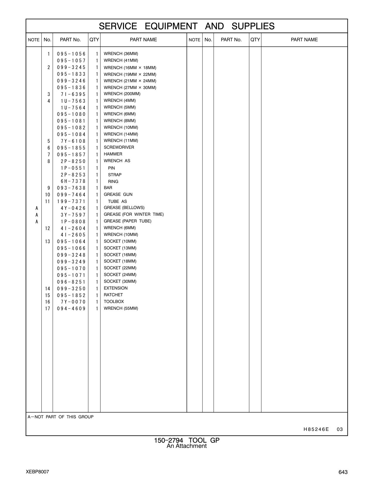 095-1064 SOCKET (10MM) CAT parts manual diagram
