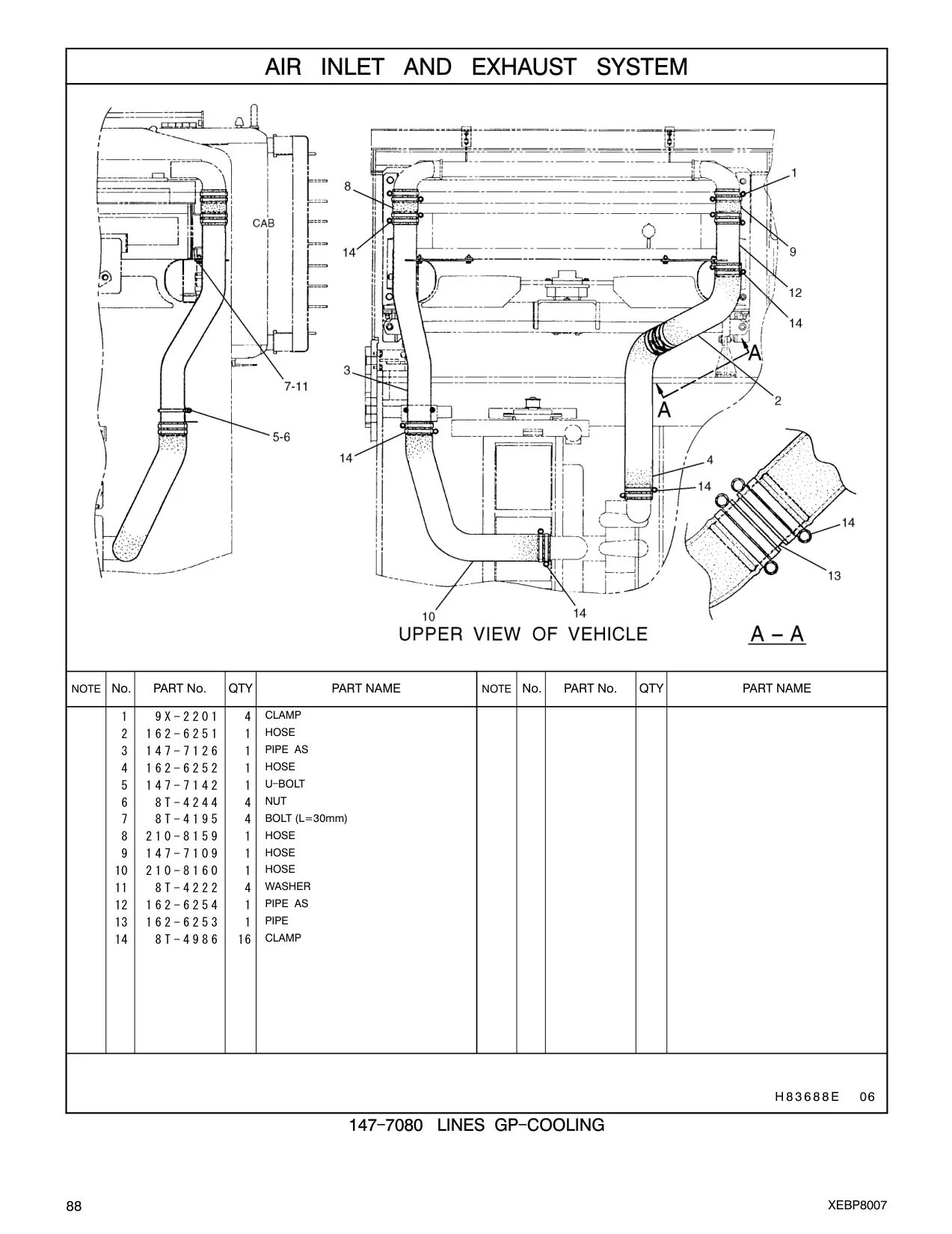 162-6252 HOSE CAT parts manual diagram
