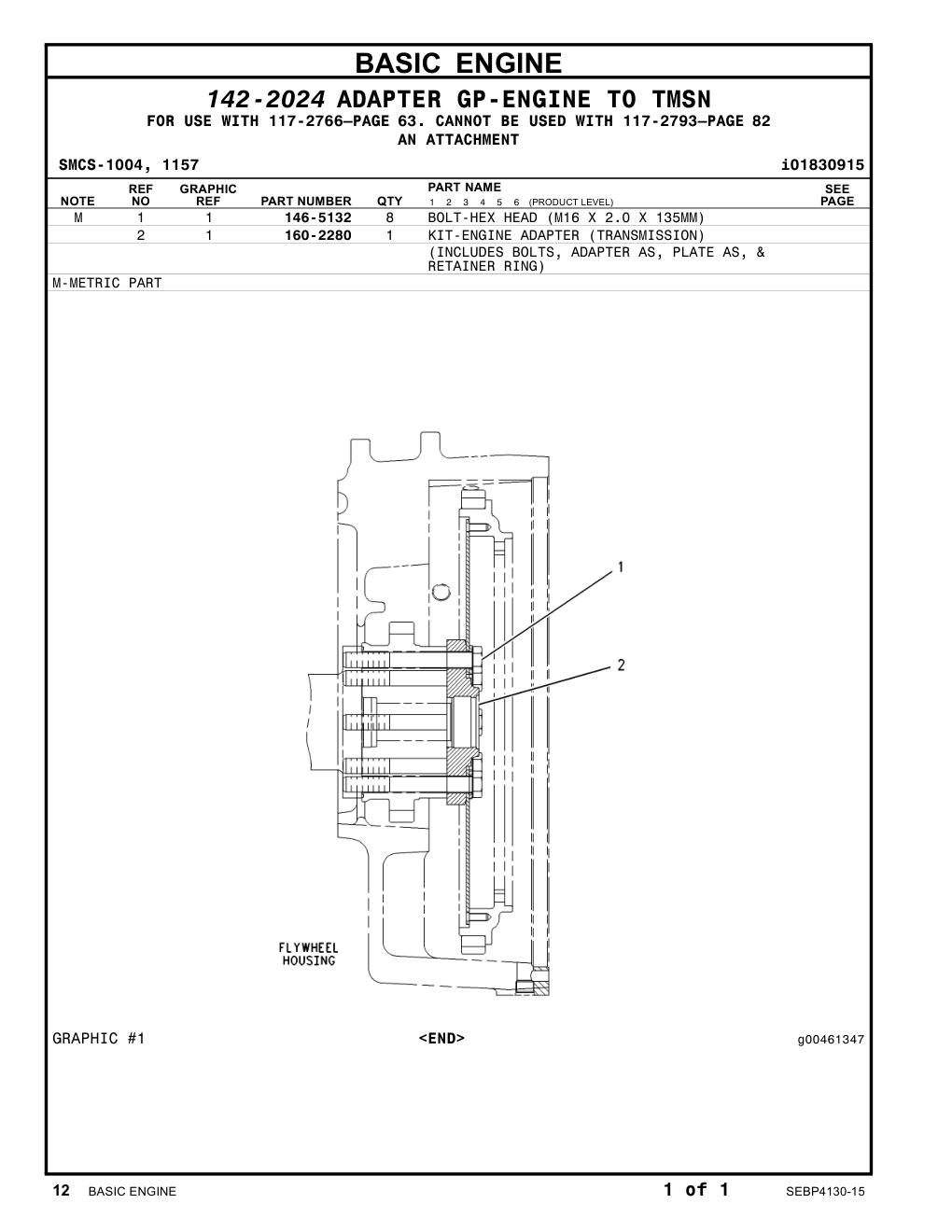 146-5132 - BOLT-HEX HEAD (M16 X 2.0 X 135MM)