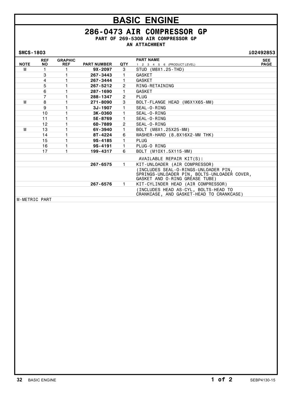 288-1347 PLUG CAT parts manual diagram