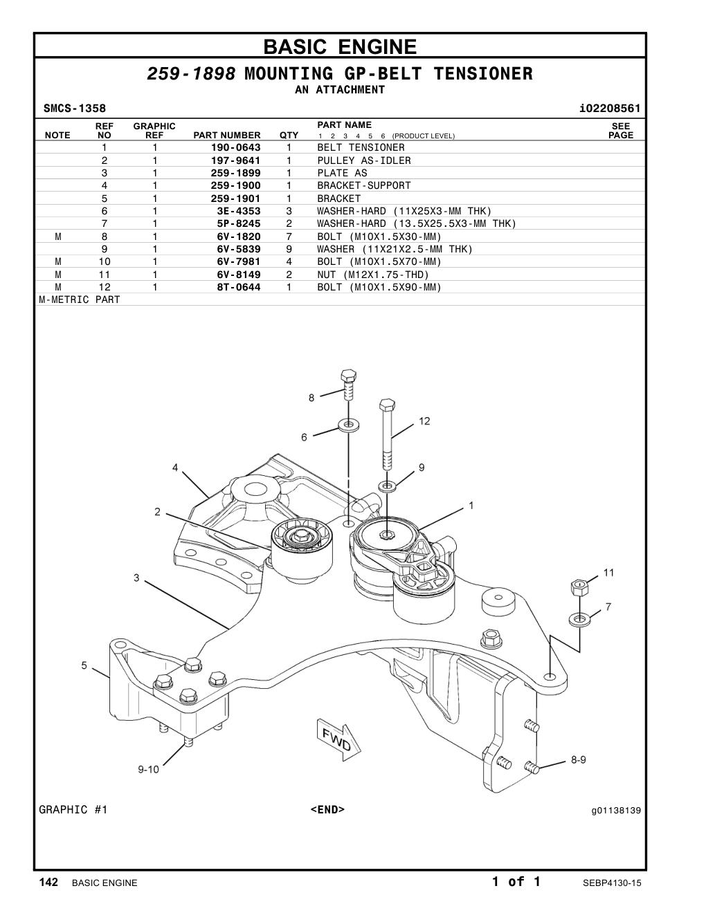 259-1901 BRACKET CAT parts manual diagram