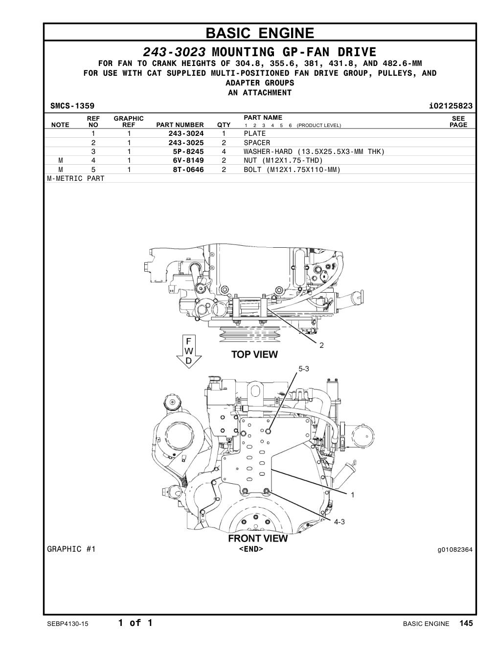 243-3024 PLATE CAT parts manual diagram