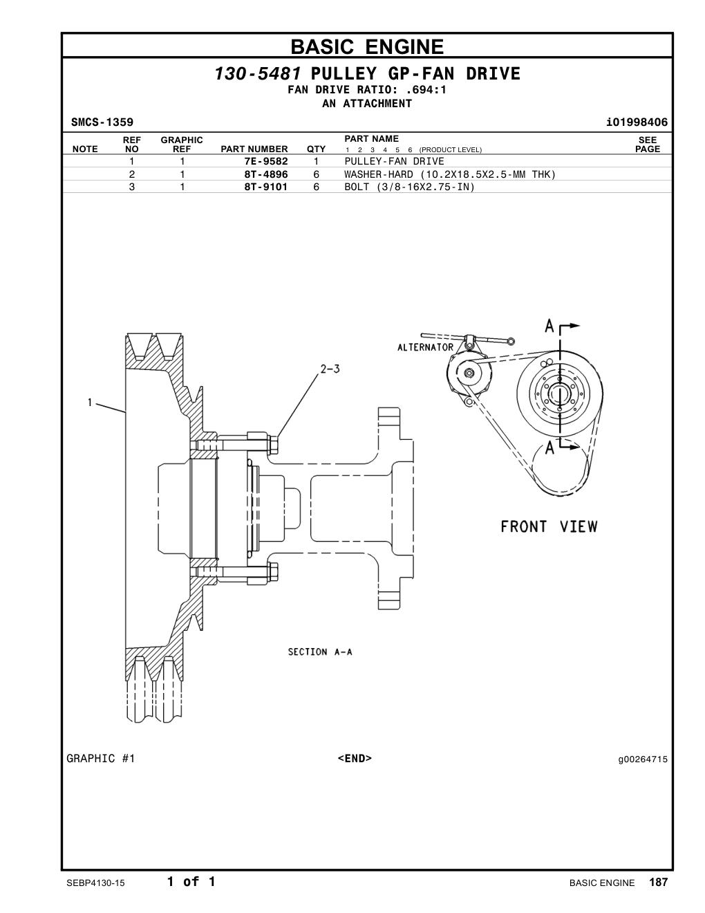 7E-9582 - PULLEY-FAN DRIVE