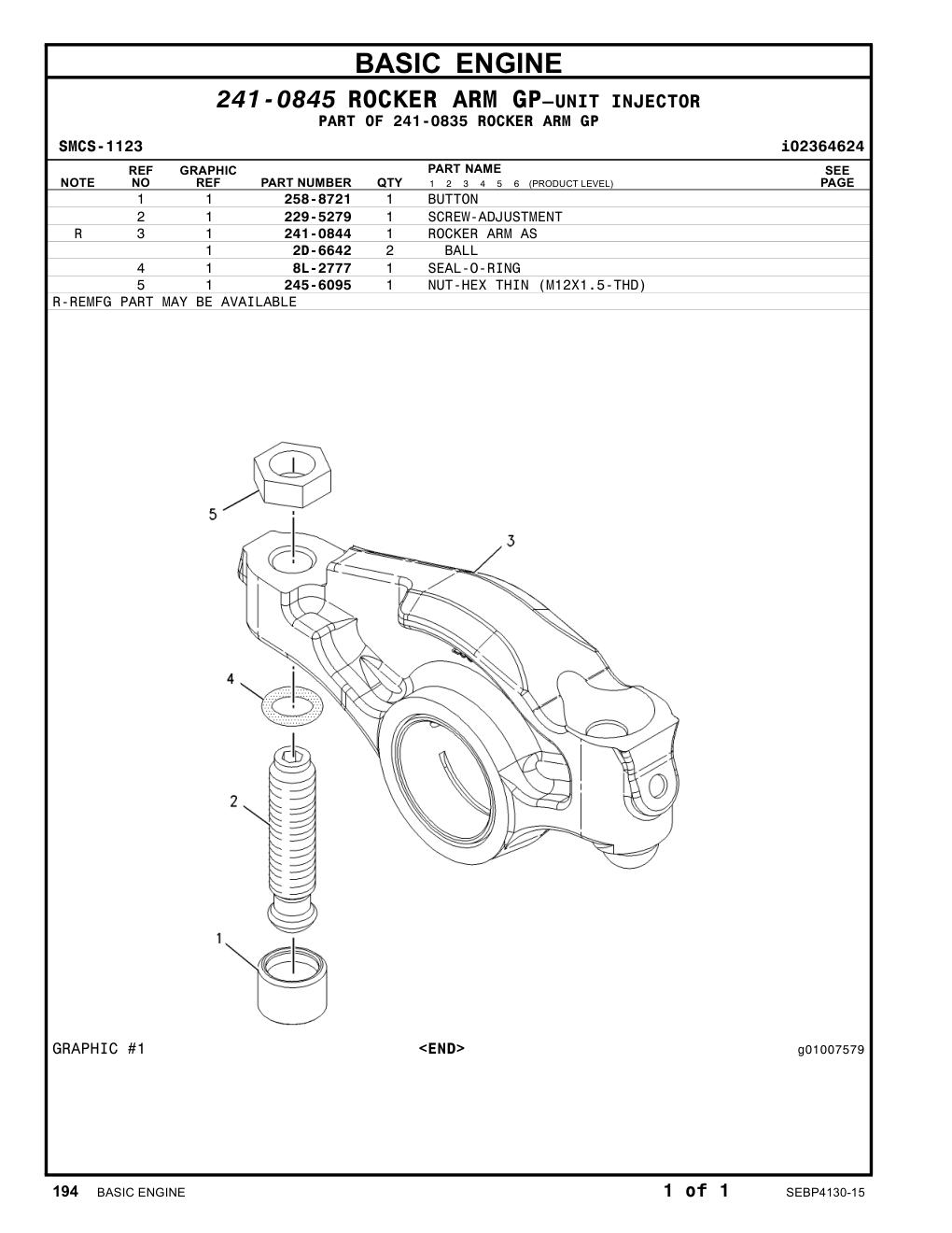258-8721 BUTTON CAT parts manual diagram