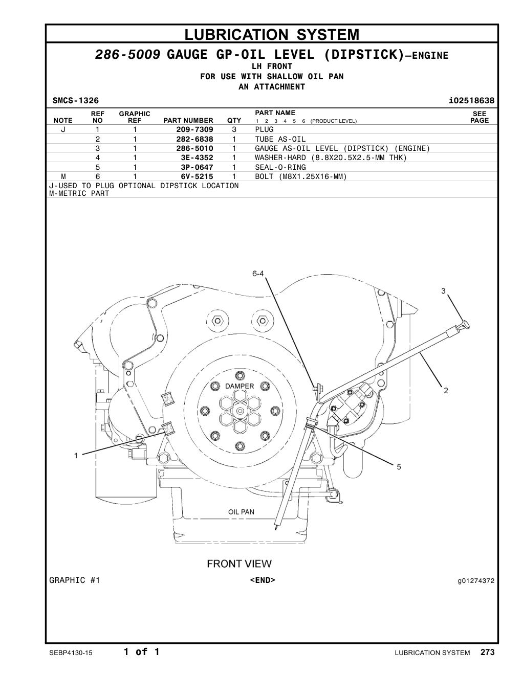 286-5010 - GAUGE AS-OIL LEVEL (DIPSTICK) (ENGINE)