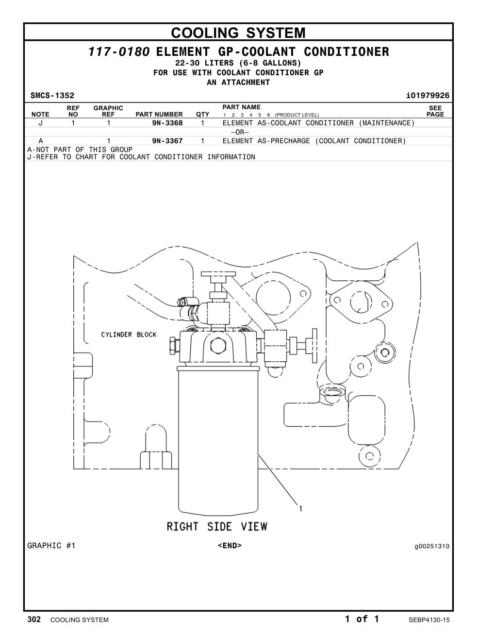 9N-3367 - ELEMENT AS-PRECHARGE (COOLANT CONDITIONER) INFORMATION