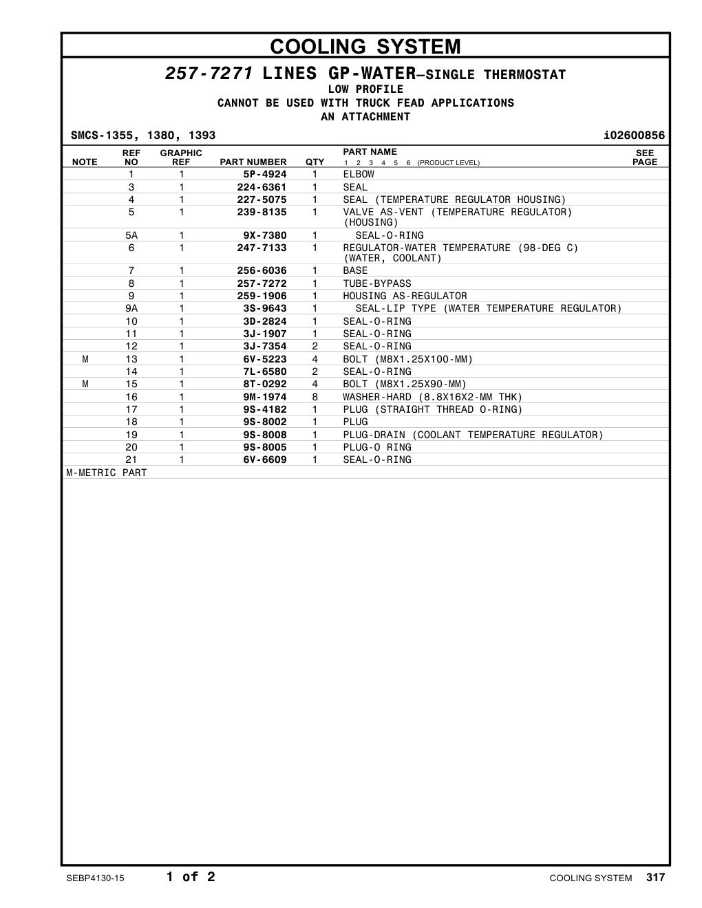 259-1906 HOUSING AS-REGULATOR CAT parts manual diagram
