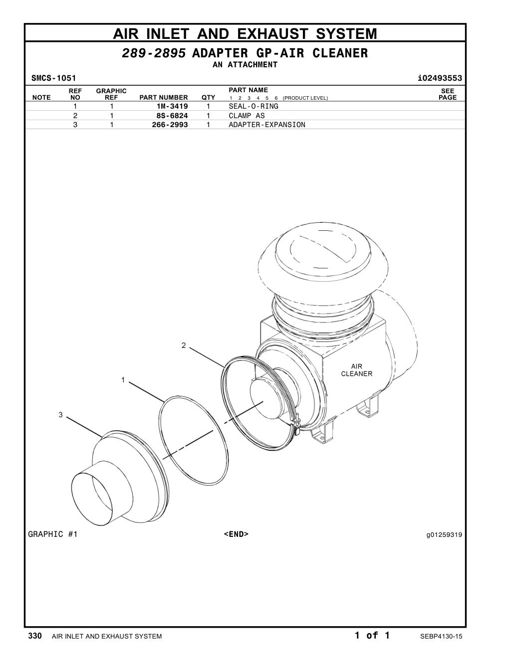 266-2993 ADAPTER-EXPANSION CAT parts manual diagram