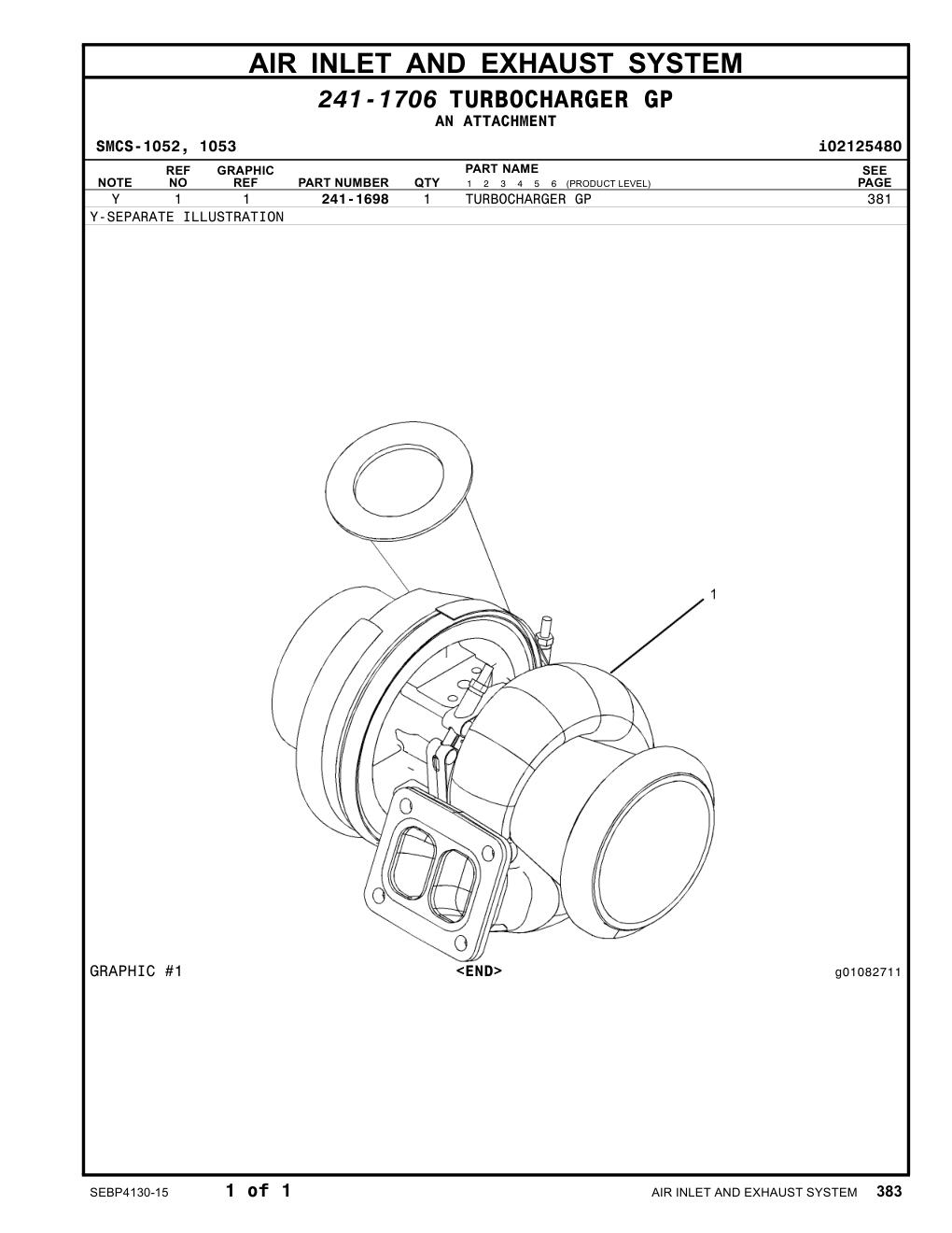 241-1698 - TURBOCHARGER GP