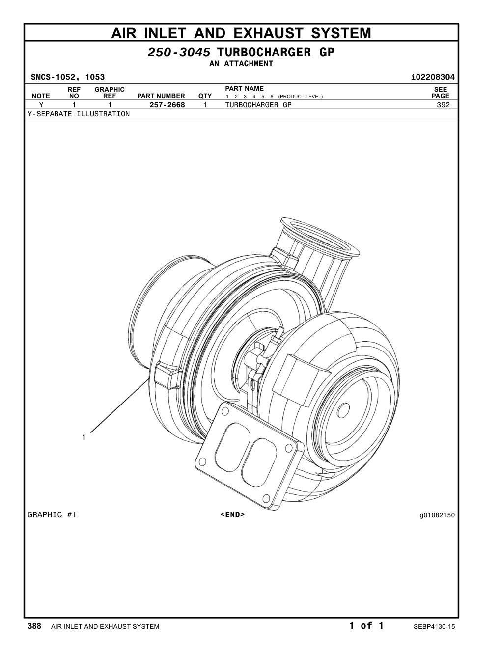 257-2668 - TURBOCHARGER GP