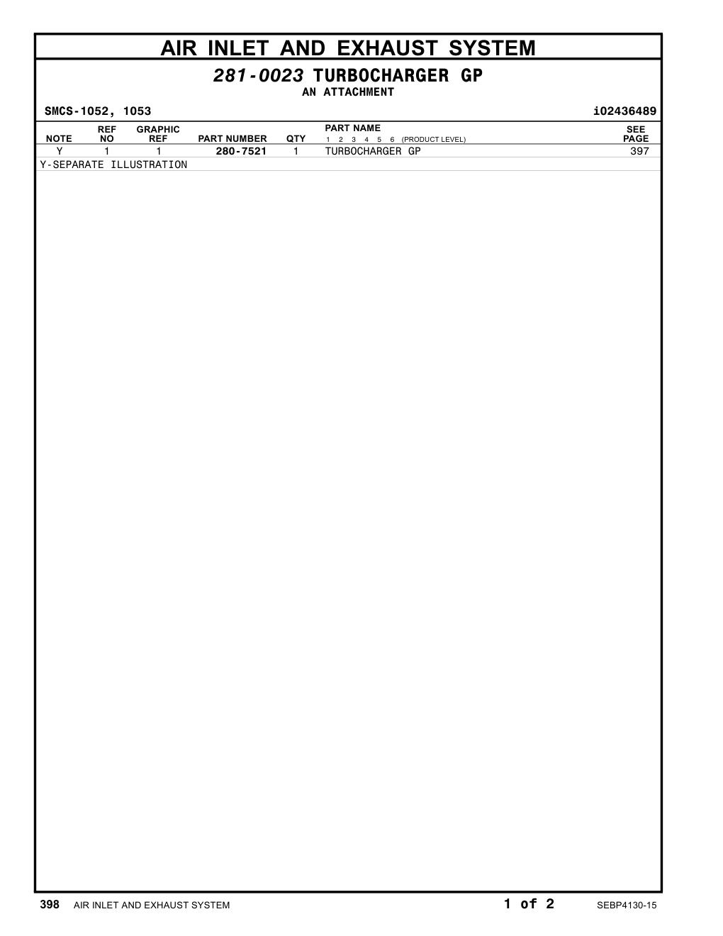 280-7521 - TURBOCHARGER GP