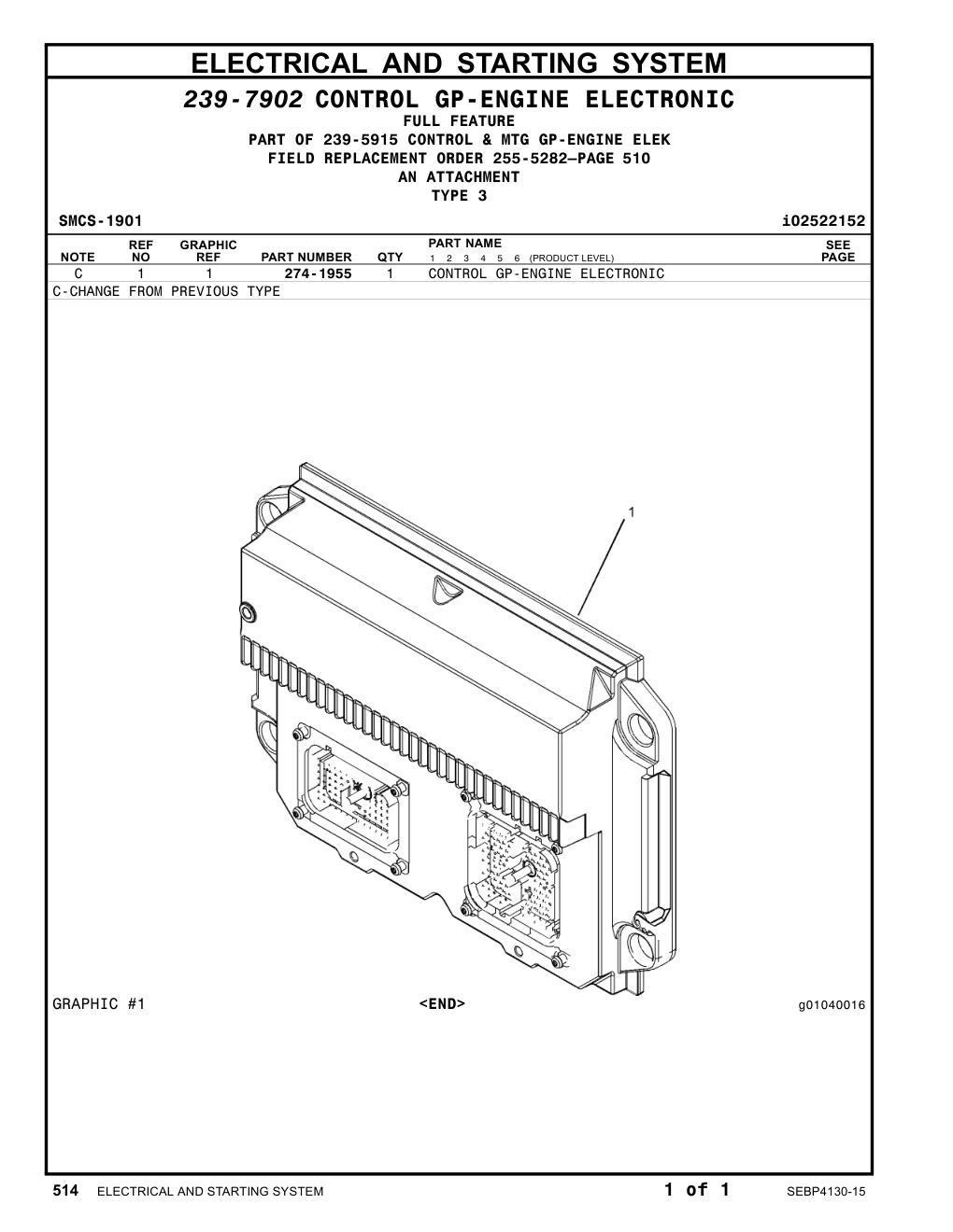 274-1955 - CONTROL GP-ENGINE ELECTRONIC