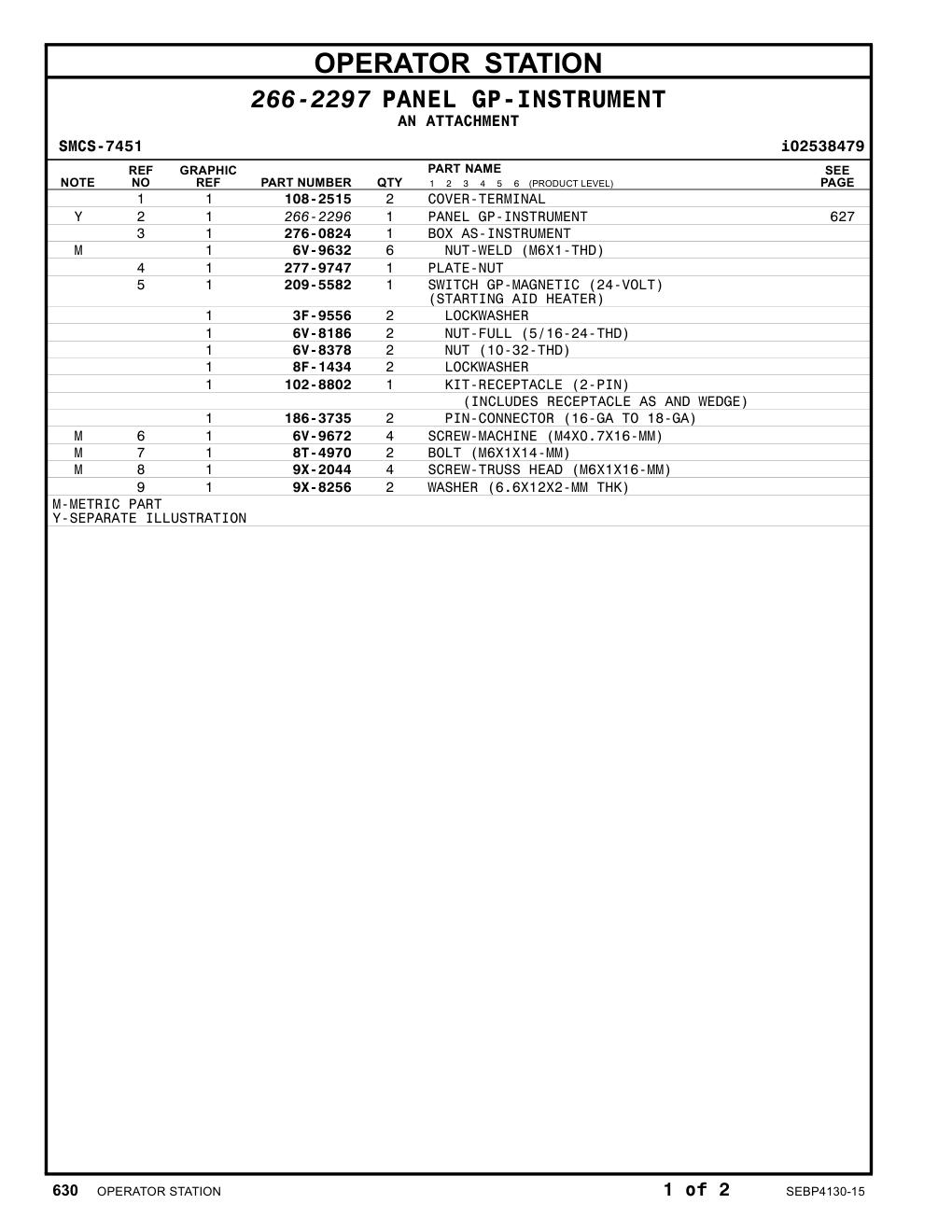 276-0824 BOXAS-INSTRUMENT CAT parts manual diagram