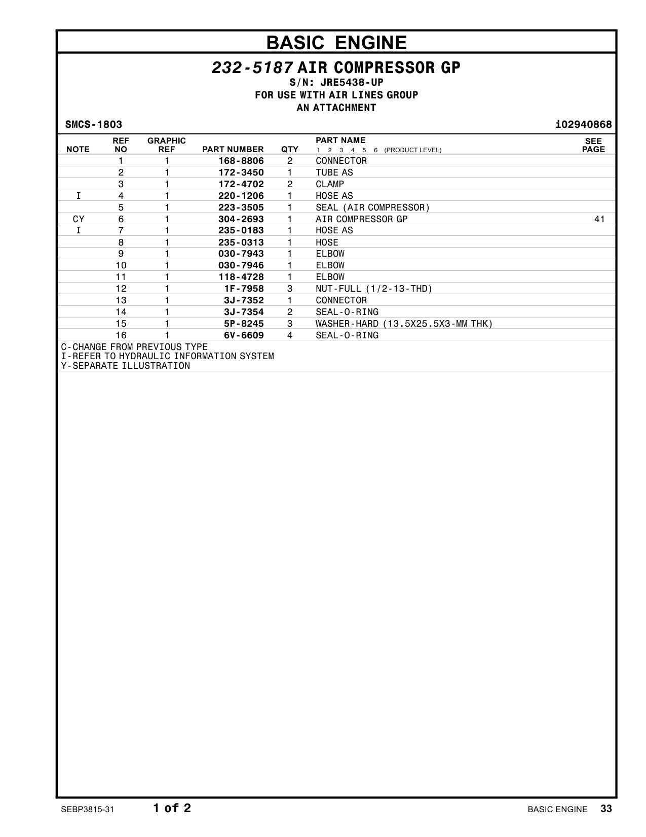 304-2693 - AIR COMPRESSOR GP