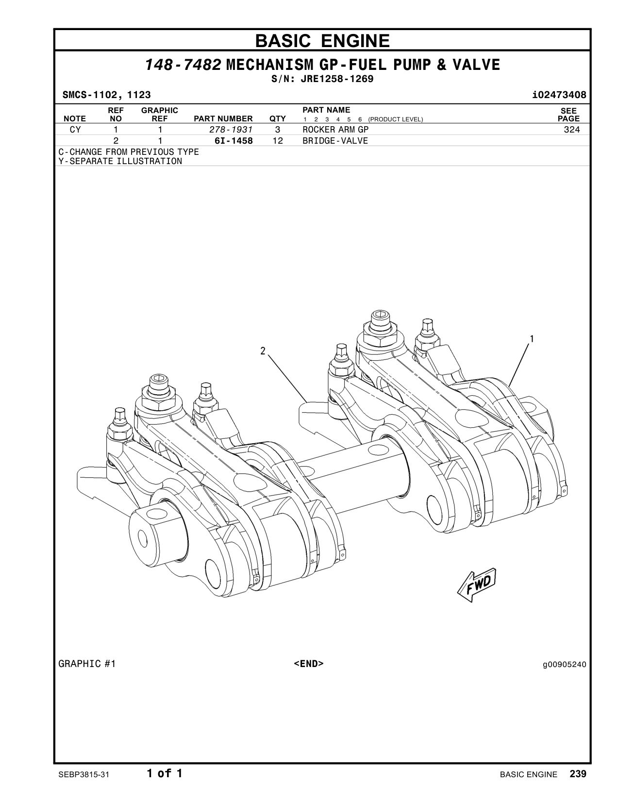 278-1931 - ROCKER ARM GP