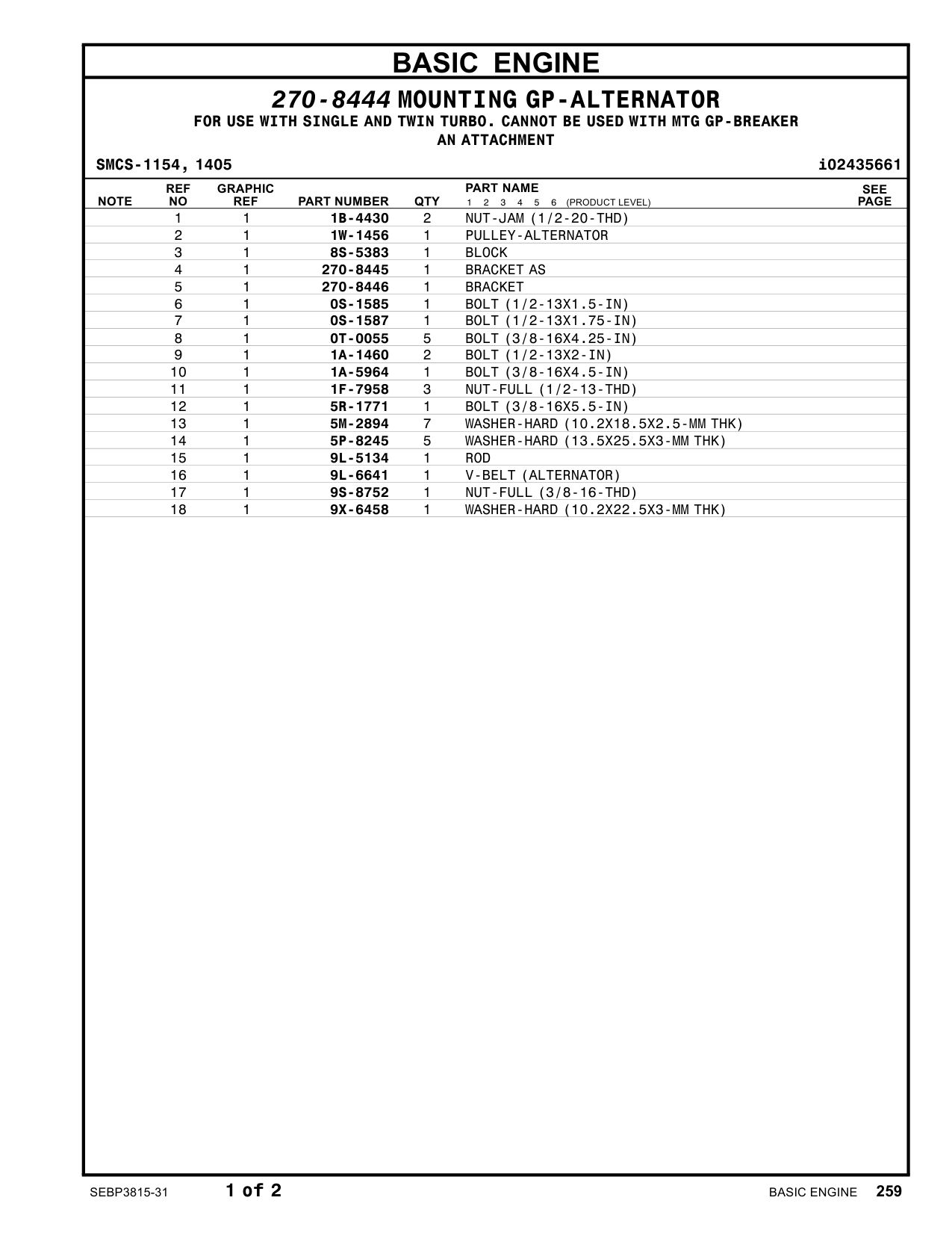 270-8446 BRACKET CAT parts manual diagram