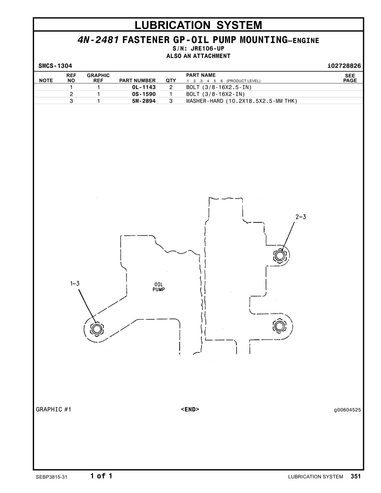 0L-1143 - BOLT (3/8-16X2.5-IN)