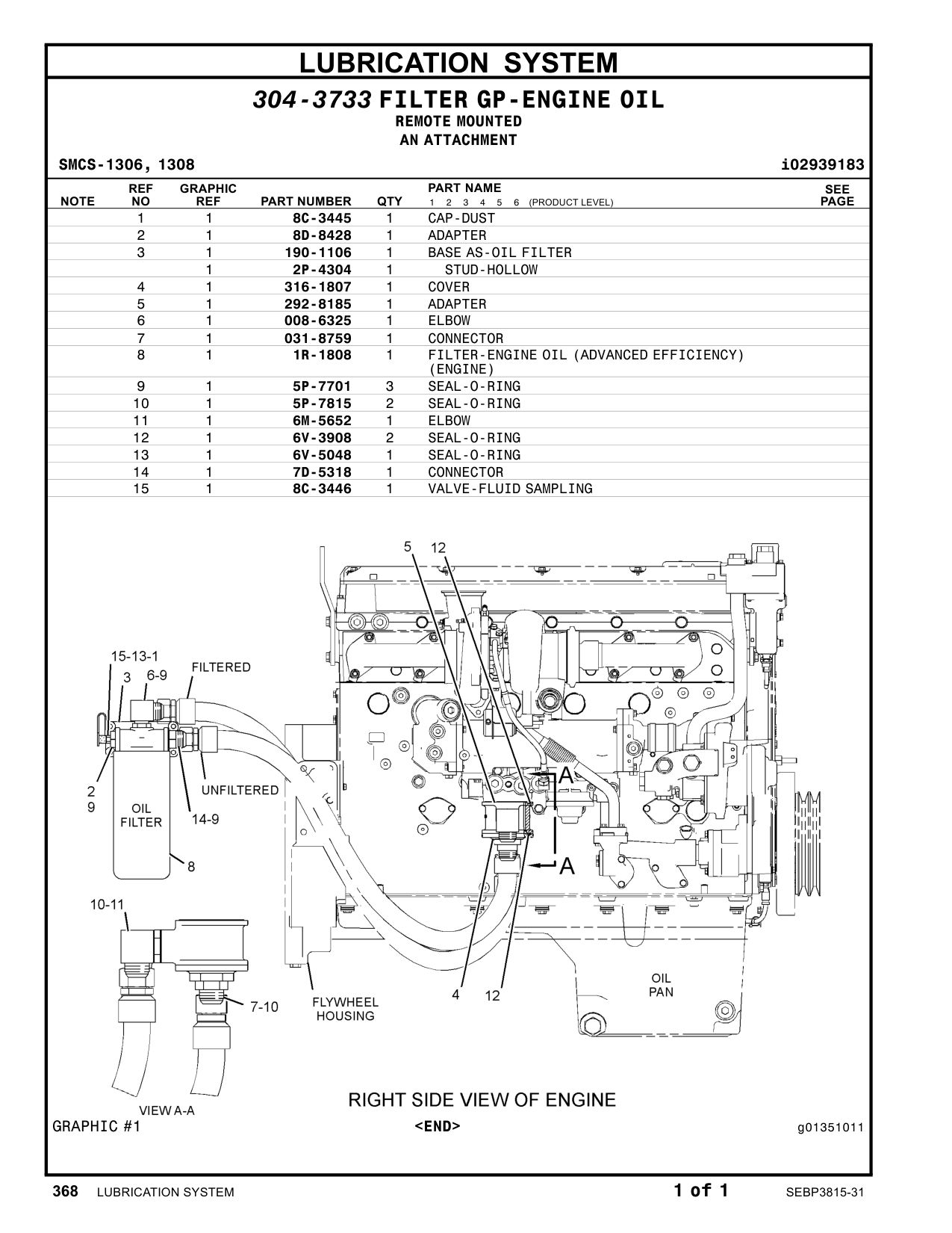 292-8185 ADAPTER CAT parts manual diagram