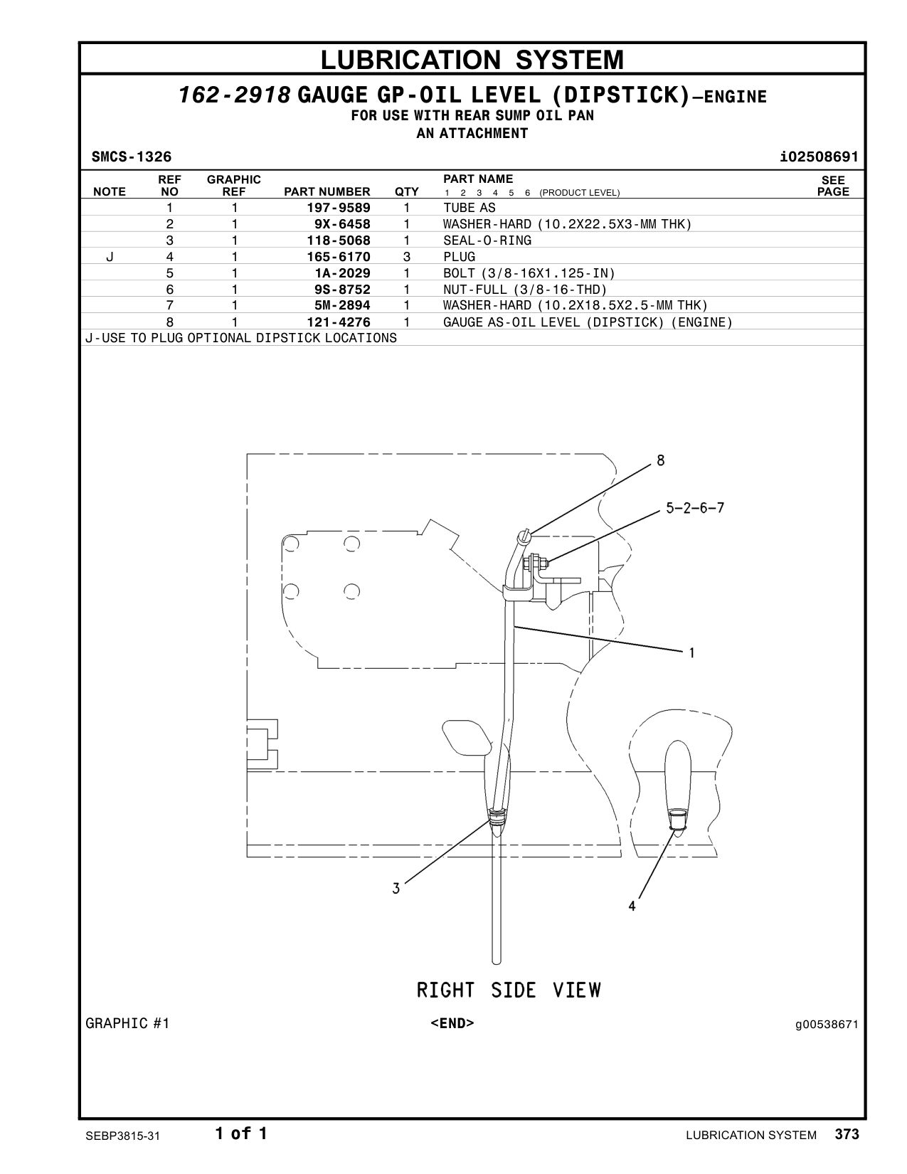 121-4276 - GAUGE AS-OIL LEVEL (DIPSTICK)