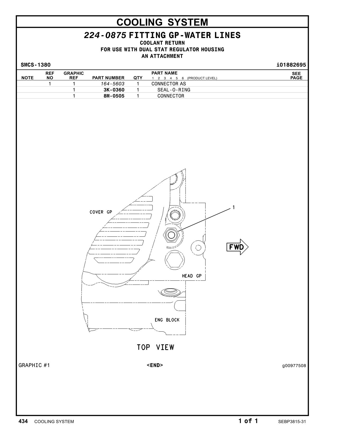 164-5603 CONNECTOR AS CAT parts manual diagram