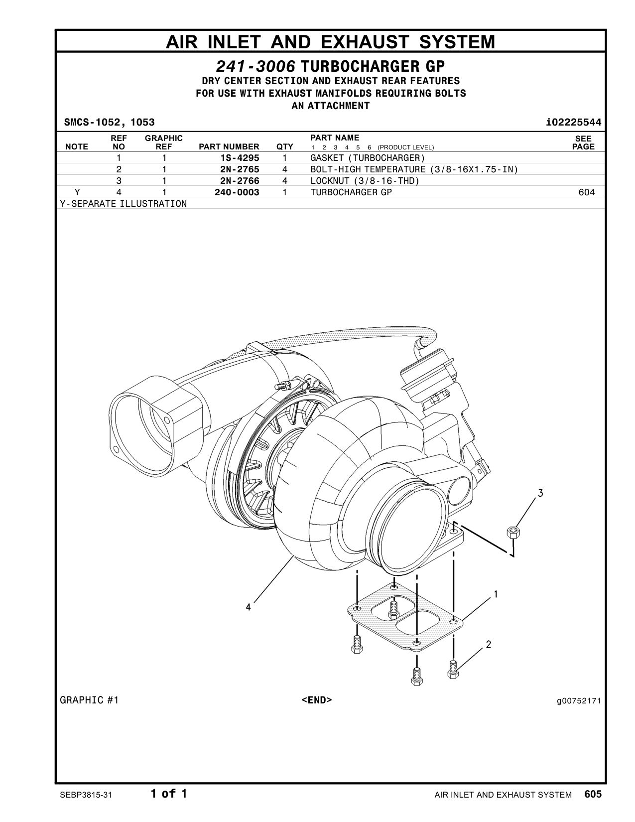 1S-4295 - GASKET (TURBOCHARGER)