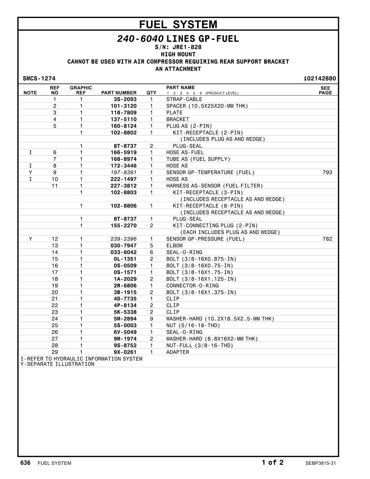 118-7809 PLATE · S/N JRE1-828 CAT parts manual diagram
