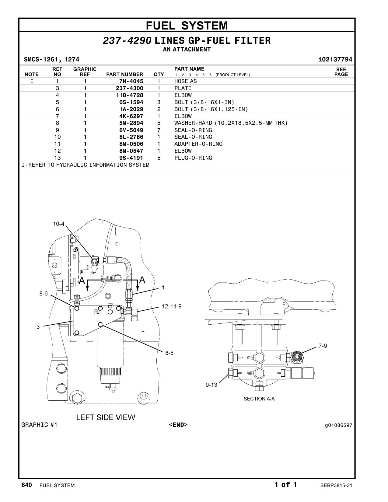 237-4300 PLATE CAT parts manual diagram