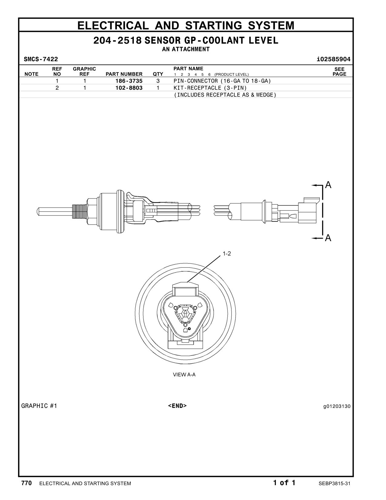 186-3735 - PIN-CONNECTOR (16-GA TO 18-GA)