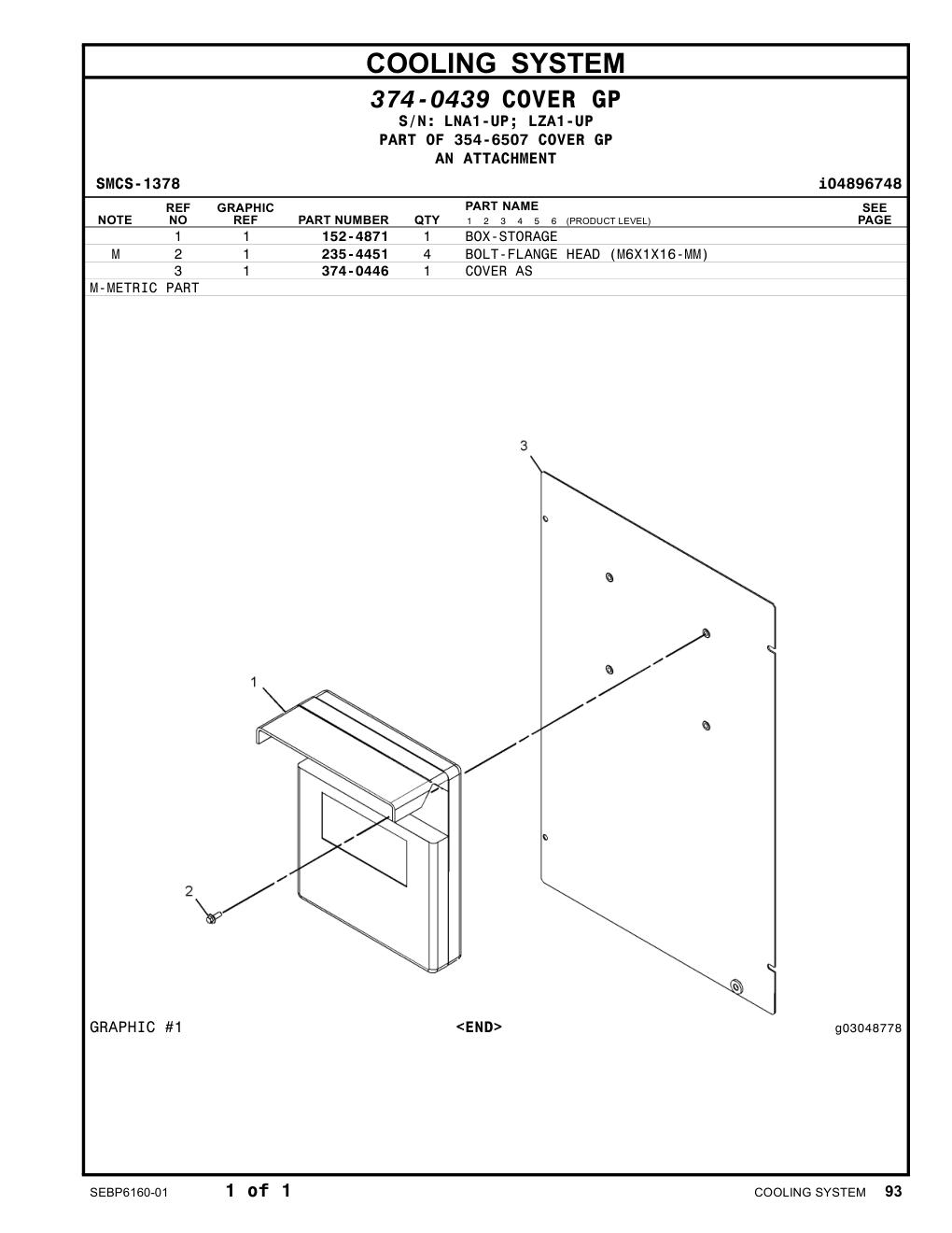 152-4871 BOX-STORAGE CAT parts manual diagram