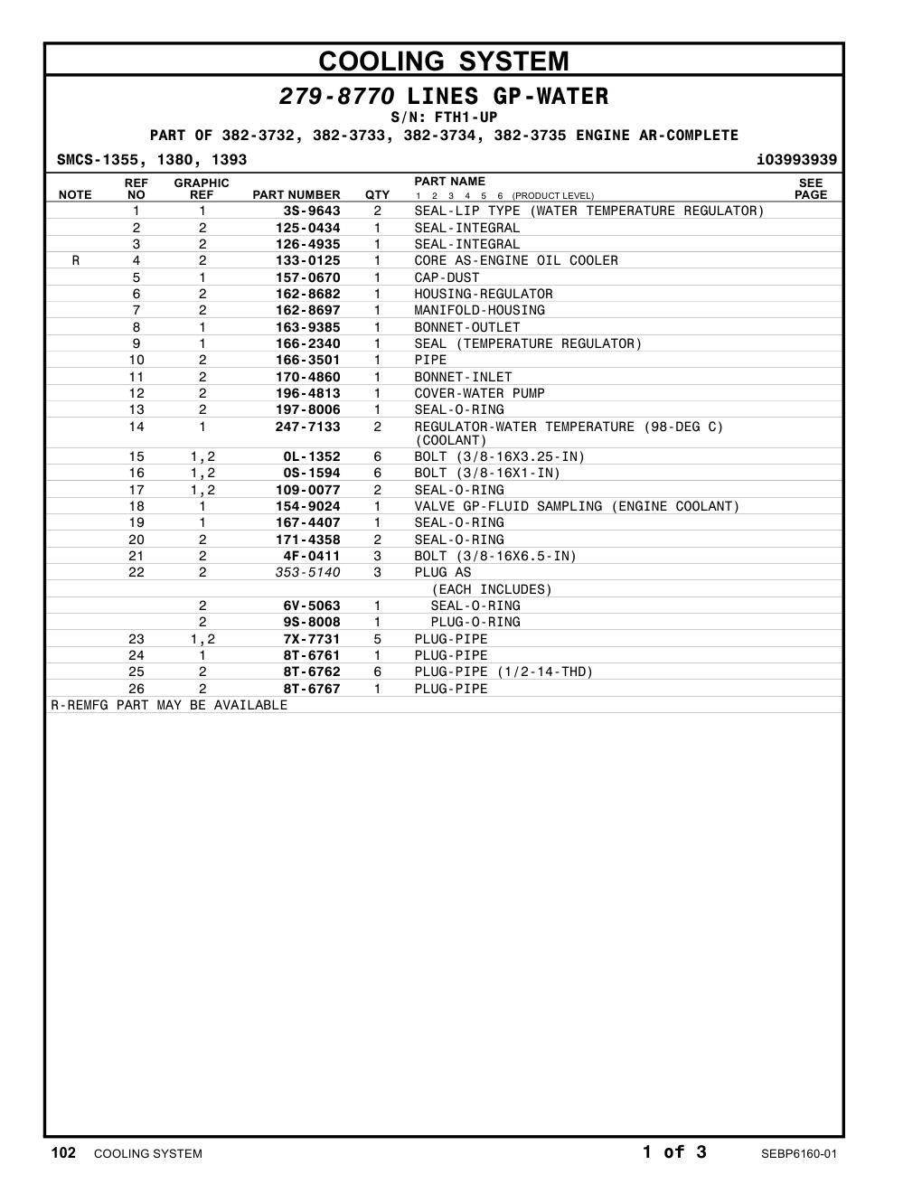 154-9024 VALVE GP-FLUID SAMPLING (ENGINE COOLANT) · S/N FTH1-UP CAT parts manual diagram