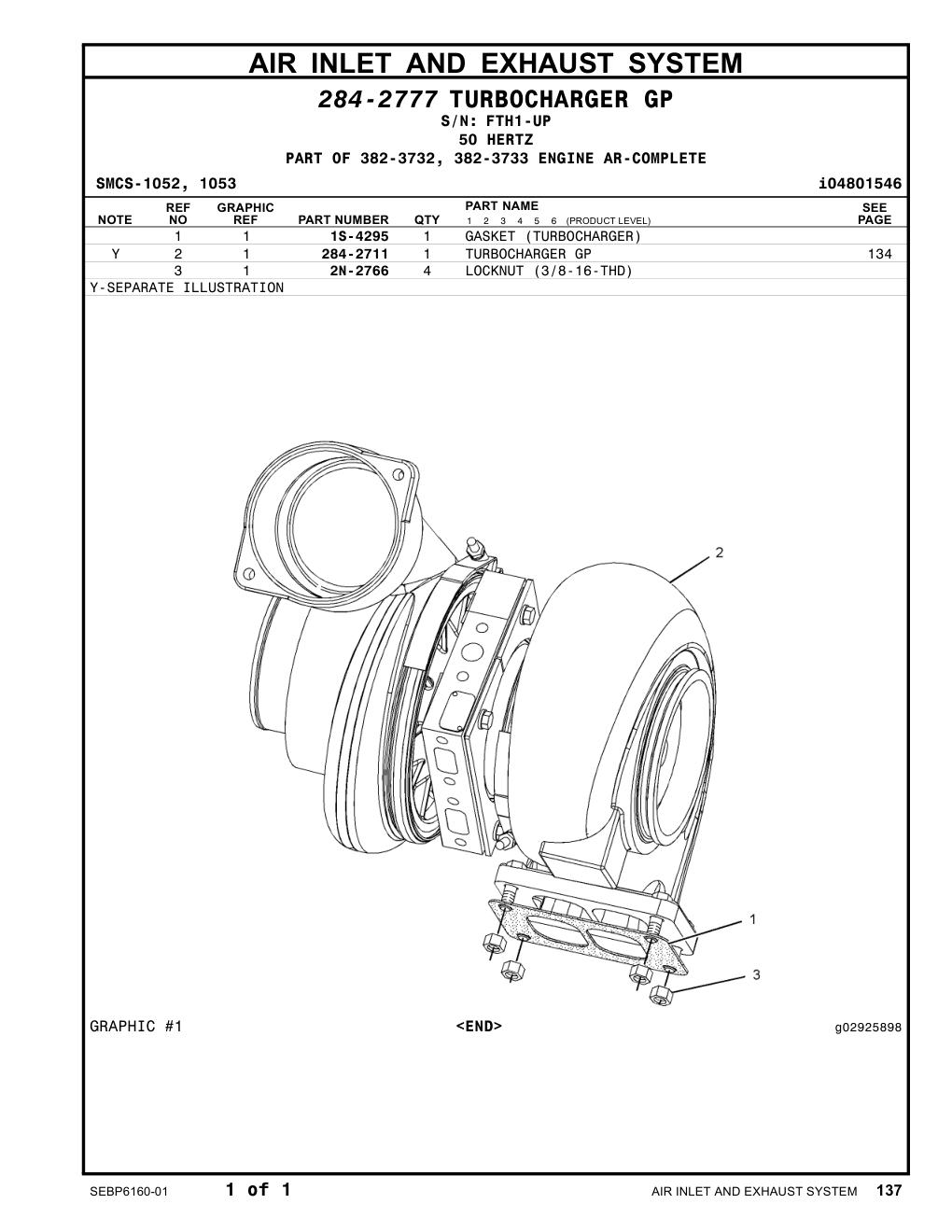 284-2711 - TURBOCHARGER GP