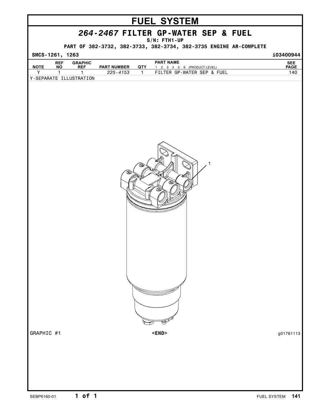 225-4153 - FILTER GP-WATER SEP & FUEL