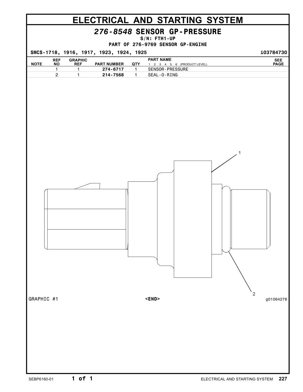 274-6717 - SENSOR-PRESSURE