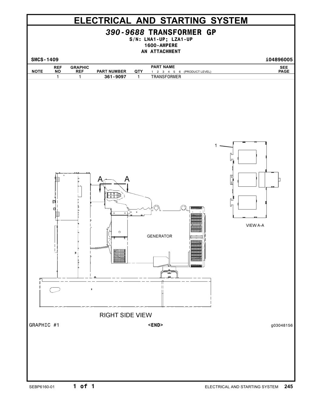 361-9097 TRANSFORMER CAT parts manual diagram