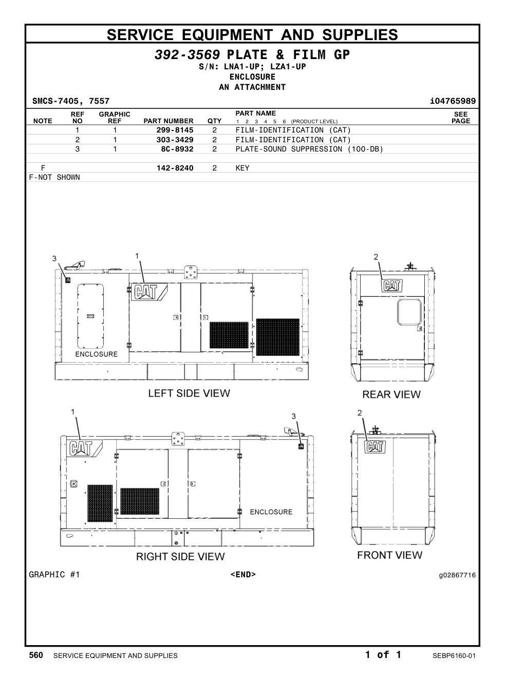 303-3429 FILM-IDENTIFICATION (CAT) CAT parts manual diagram