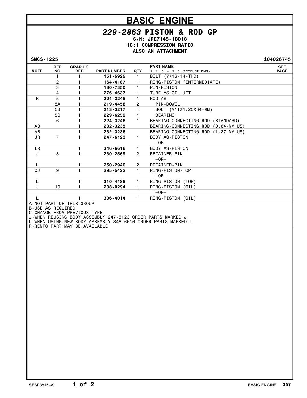 295-5422 RING-PISTON-TOP –OR– CAT parts diagram