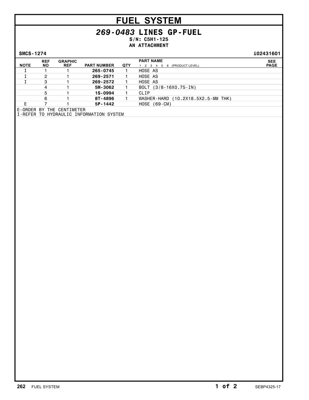269-2572 - HOSE AS