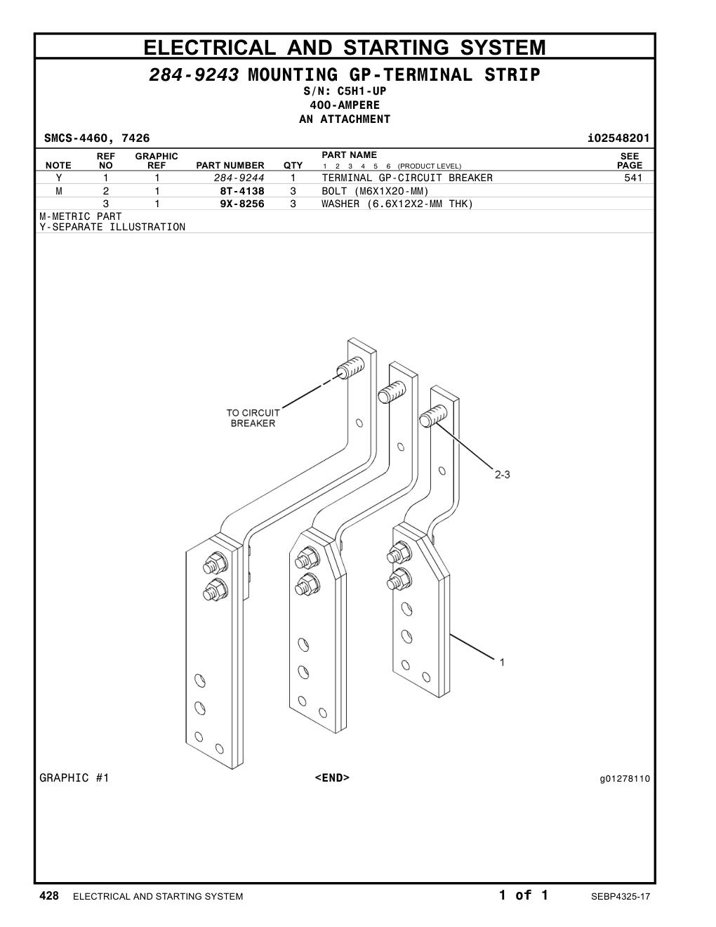 284-9244 - TERMINAL GP-CIRCUIT BREAKER